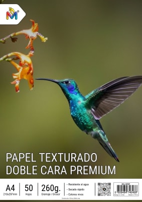 Papel Texturado Lino Brillante Doble Cara 260g Premium 50 Hojas A4