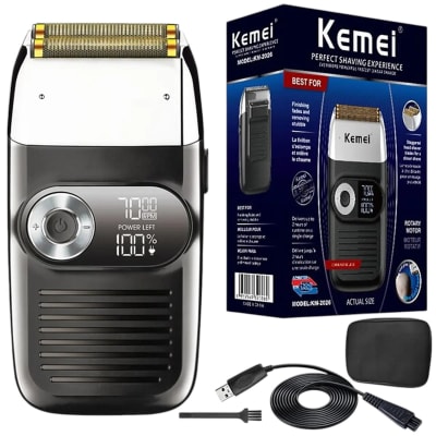 MAQUINA DE AFEITAR METAL TOOL HEAD KEMEI RECARGABLE KM-2026