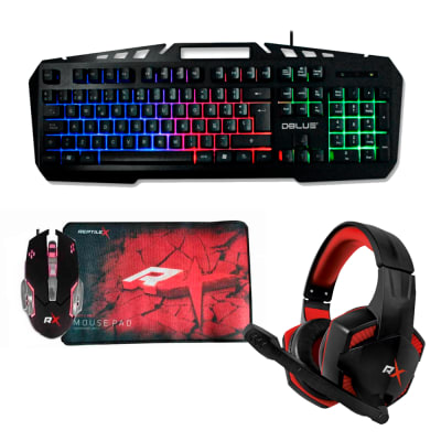 KIT GAMER 4EN1 AUDÍFONOS+MOUSE+TECLADO+MOUSEPAD RX0019