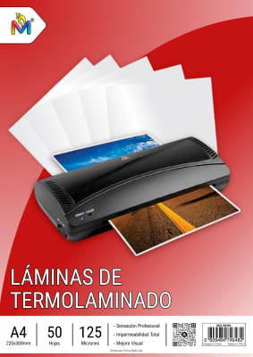 Laminas para Plastificar Premium A4 125mic 50 Hojas