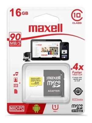 MICRO SD 16GB MAXELL CLASE 10
