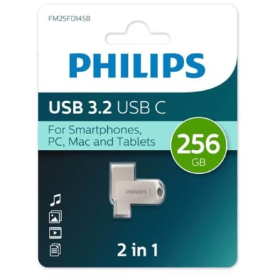 PENDRIVE 2 en 1 TYPE C 3.2 (256GB) FM25FD145B/97 PHILIPS 100PHI09436