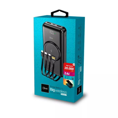 POWERBANK INALAMBRICO 20.000mAh CARGADOR PORTÁTIL LCD BIG WIRELESS ENERGY 6 310MLB09411 MLAB