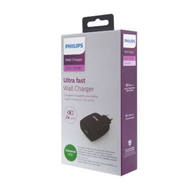 CARGADOR PHILIPS 2,1 USB NEGRO CARGADOR PHILIPS 2,1 USB NEGRO