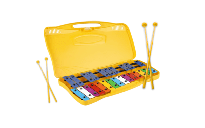 Metalofono 25 Notas Premium Malik Amarillo con 4 Baquetas