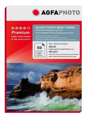 PAPEL AGFA FOTO A4 50 HOJAS GLOSSY 240 GR