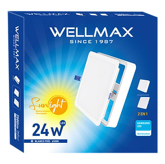 PLAFON MIXTO CUAD. SUNLIGHT WELLMAX 24W
