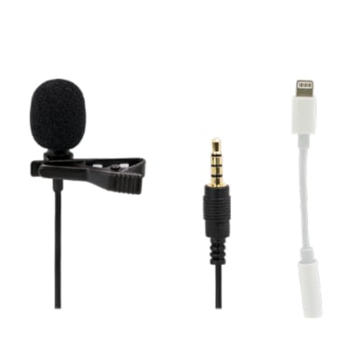 MICROFONO DE SOLAPA/LAVALIER CONEXIÓN 3,5 Y ADAP. PARA IPHONE