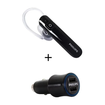 MANOS LIBRES BLUETOOTH 1613 + CARGADOR DE AUTO USB 3.0 PHILIPS MANOS LIBRES BLUETOOTH 1613 + CARGADOR DE AUTO USB 3.0 PHILIPS