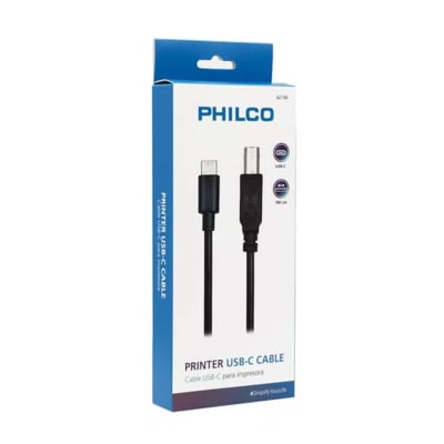 CABLE USB-C A IMPRESORA  PHILCO 1.80 MTS CABLE USB-C A IMPRESORA  PHILCO 1.80 MTS