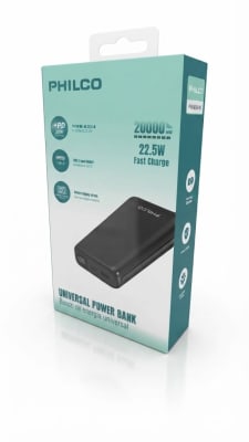 POWERBANK PHILCO 20.000MAH / PD 22.5W BLK / PMA8224BK 79PBK8224B