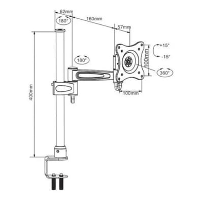 SOPORTE ESCRITORIO CON BRAZO 13 A 27 PULGADAS SOPORTE ESCRITORIO CON BRAZO 13 A 27 PULGADAS
