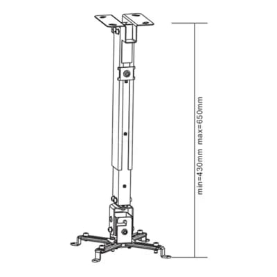 SOPORTE PARA PROYECTOR A TECHO EXTENSIBLE 43-65 CM DINON 2425 SOPORTE PARA PROYECTOR A TECHO EXTENSIBLE 43-65 CM DINON 2425