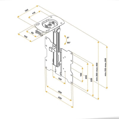 SOPORTE DE TV PARA TECHO DE 17 A 37 PULGADAS DINON 8187 SOPORTE DE TV PARA TECHO DE 17 A 37 PULGADAS DINON 8187
