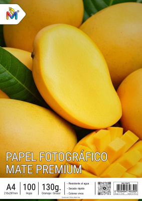 Papel Fotografico Mate 130g Premium 100 Hojas A4