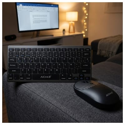 Combo Teclado + Mouse Bluetooth A-1011B Negro Recargable