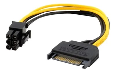 CABLE ADAPTADOR SATA 15 PIN A PCI-E / 6 PIN 20CM CABLE ADAPTADOR SATA 15 PIN A PCI-E / 6 PIN 20CM