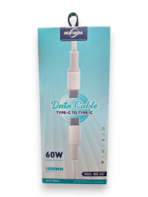 Cable Tipo C a Tipo C de 60W 1Mt / Celular y Laptop NVS-247