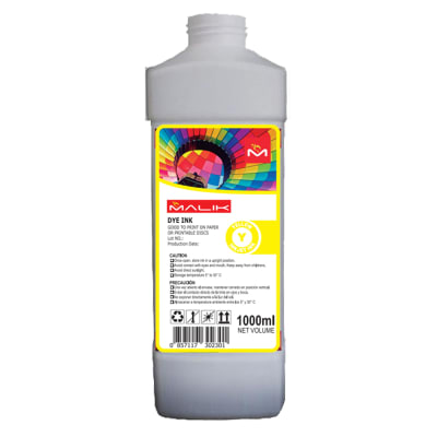 Botella De Tinta Amarillo 1 Litro Malik Compatible Con Impresoras Tanque De Tinta