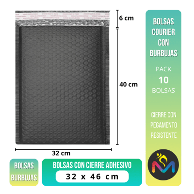 Pack 10 Bolsas Courier con Burbujas Auto Adhesivo 32x46cm 135g