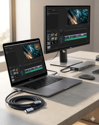Cable Tipo C 240W 2m - 40Gbps 8K Video Carga Ultra Rápida