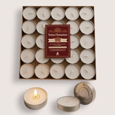 Velas Flotantes Malik Blancas - 50 Unid. 2-3 hrs C/u Aprox