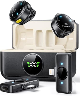 Micrófono Inalámbrico 2 en 1 DHT-D1 para iPhone y Android