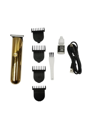 MAQUINA DE AFEITAR KEMEI RECARGABLE METALICO DORADO KM-1816