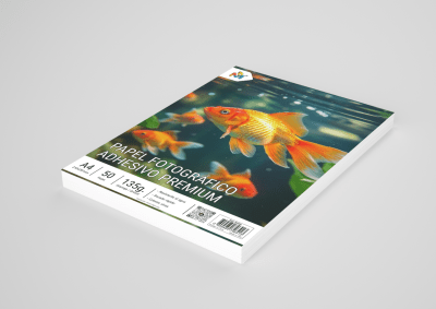 Papel Adhesivo Brillante 135g Premium 50 Hojas A4