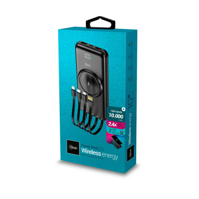 POWERBANK INALAMBRICO 10.000mAh LCD WIRELESS ENERGY 6 EN 1 310MLB09410