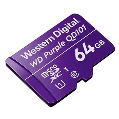 WD PURPLE MICRO SD 64GB SURVEILLANCE MEMORY UHS-I CARD