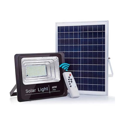 PROYECTOR 60W CON PANEL SOLAR Y CONTROL REMOTO