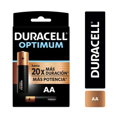 PACK 2 PILAS DURACELL OPTIMUM AA