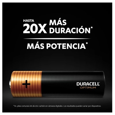 PACK 2 PILAS DURACELL OPTIMUM AA