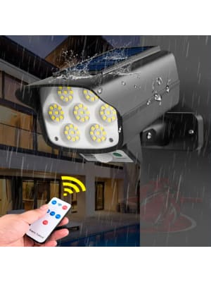 Foco Solar Con Sensor De 77 Led Cámara De Seguridad Falsa Foco Solar Con Sensor De 77 Led Cámara De Seguridad Falsa