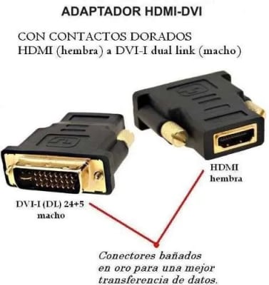 ADAPTADOR HDMI HEMBRA A DVI-D MACHO