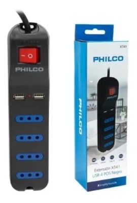 EXTENSION XT41 USB 4 POS NEGRO 1.5MT