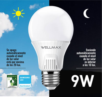 AMPOLLETA LED BALLET A60 9W FRIA C/SENSOR CREPUSCULAR