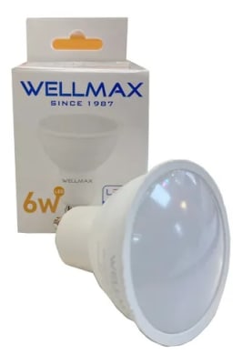 SPOTLIGHT WELLMAX MR16 6W WW GU10 LUZ CALIDA