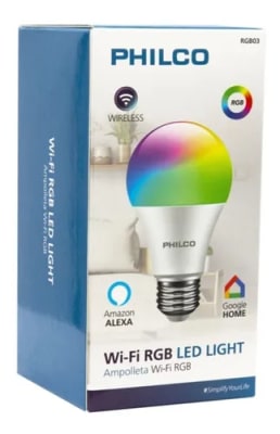 AMPOLLETA LED WI-FI RGB PHILCO AMPOLLETA LED WI-FI RGB PHILCO