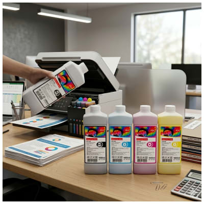 Pack 4 Tintas 4 Litros Universal Premium BK C M Y Compatible Con Sistemas Continuos