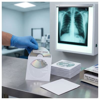 Pack 100 Sobres de Papel para Discos Cd, Dvd