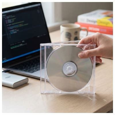 Caja para CD de acrílico transparente – 10.4 mm – Almacenamiento profesional