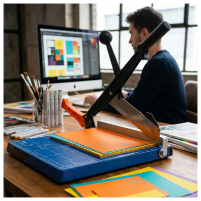 Guillotina de Palanca Aprait PC-12A Tamaño A4 - Azul