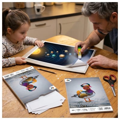 Papel Fotográfico Brillante 135gr 100 Hojas A4 – Alta Calidad para Impresiones Inkjet