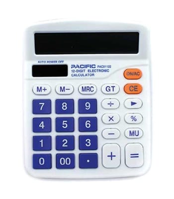 CALCULADORA ELECTRONICA 12 DIGITOS AZUL PACIFIC