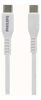 CABLE PHILIPS USB-C A USB-C 1M 30W BLANCO