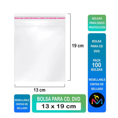 100 BOLSAS PARA DISCOS CD DVD BLURAY