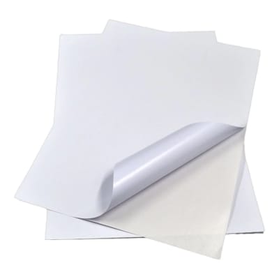 Papel Vinilo Brillante Adhesivo 20 Hojas 100um A4