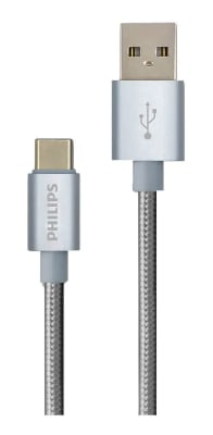 CABLE PHILIPS TIPO C TRENZADO BLANCO 1.2MT CABLE PHILIPS TIPO C TRENZADO BLANCO 1.2MT